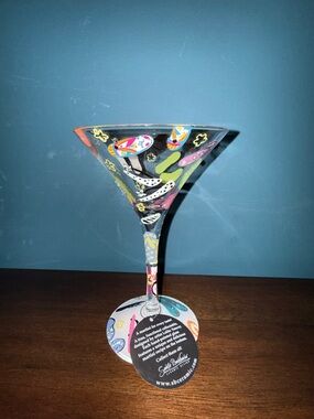 Lolita Hand Painted Martini Glass w/ Recipe on bottom.